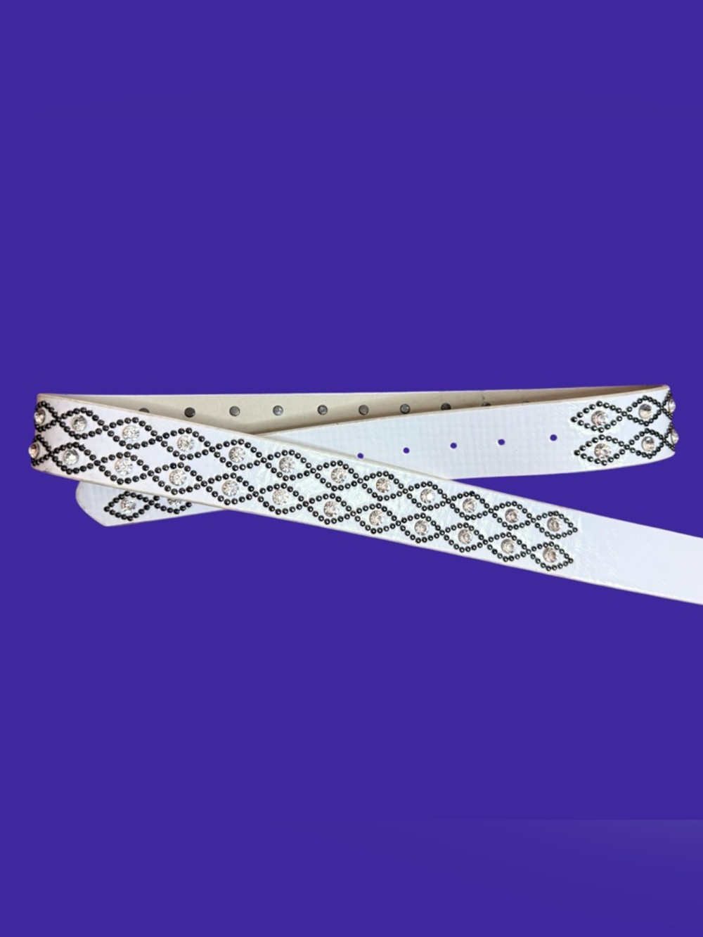 White rhinestone belt